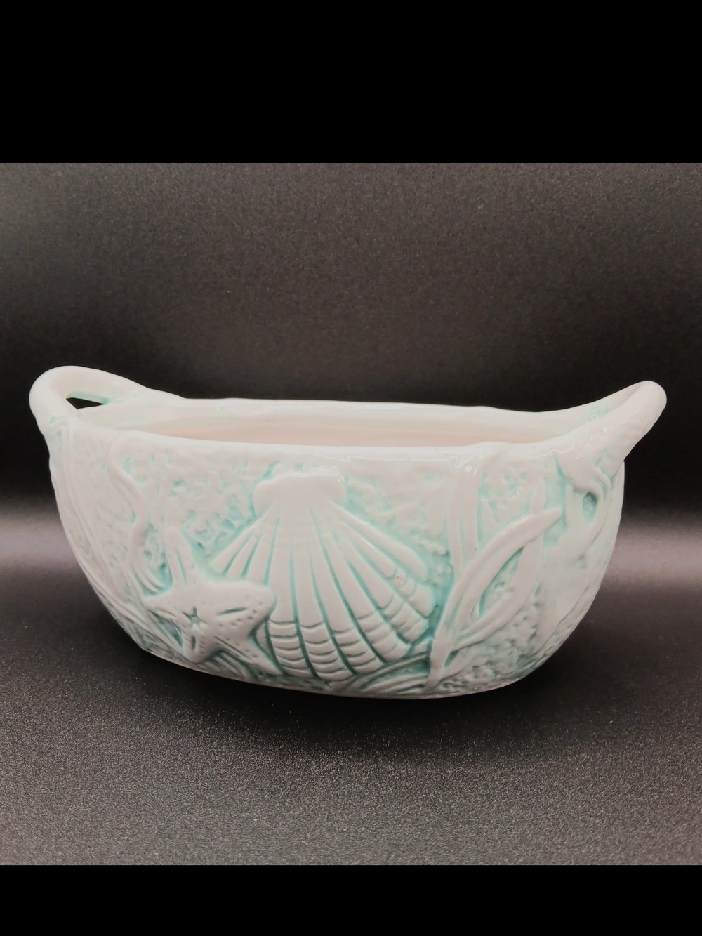 Vintage Ceramic Planter Seashell Design